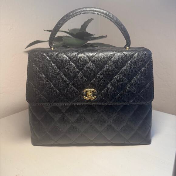 Chanel Black Kelly Top Handle Caviar Bag GHW - Picture 1 of 7